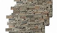 High-Density Polyurethane Faux Stone Wall Covering Panels for Interior and Exterior Decor | Stacked Stone Siding Panel | Sedona |48"L x 24"H x 2"D| 3-Panels | Cambridge Gray
