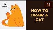 How to draw cat in adobe illustrator