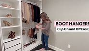 Boot Organizer: The Boot Rack- Fits in Most Closets- Hangs, Holds, Shapes, & Protects every size and style of Boots (Boot Rack with 6 Gold Hangers)