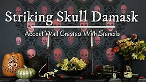 How To Stencil a Trendy Skull Damask Feature Wall