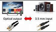 How to connect external speakers to a TV with optical output