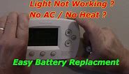 Replace Batteries On A Honeywell Thermostat / Heat, AC Or Back Light Not Working?