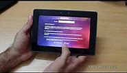 BlackBerry PlayBook 32GB unboxing and first boot
