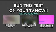 Run this Test Now | Dirty Screen Effect, Burn in, Blooming, Motion 60 FPS Version