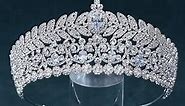 FASNAHOK Large Crowns and Tiaras for Women Birthday Queen Crown Silver Princess Tiara Crystal Wedding Headband for Bride Rhinestone Quinceanera Headpieces for Party Costume