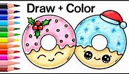 How to Draw Christmas Donuts Easy and Cute