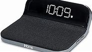 iHome Wireless Charger with Alarm Clock and USB Charger, Compact Digital Alarm Clock for Bedroom, Home Office, or Dorm (iW18)