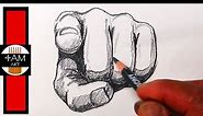 How to Draw a POINTING HAND - Step by Step - Pencil Drawing