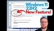 Windows 11 22H2 new feature! Smart App Control