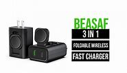 Beasaf 3 in 1 Foldable iPhone/Apple Watch Wireless Charger