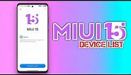 FIRST LOOK - MIUI 15 Update Eligible Devices List: Surprise devices unveiled to receive MIUI update