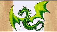 Medieval Heraldic Green Dragon I Dragon Drawing Tutorial