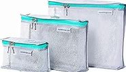 MUMI Leak Proof Travel Toiletry Bag Set of 3 - Aqua