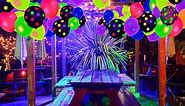 Qenwkxz 90pcs UV Neon Balloons 12" Neon Polka Dot Glow Party Blacklight Balloons Glow in the dark,Latex Helium Balloon for Birthday,Wedding,Neon Party,Glow Party Decorations Supplies (Purple)