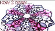 How To Draw Fractals - Golden Ratio Star Pattern - Sacred Geometry Tutorial