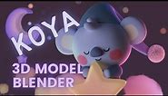 Koya 3d modeling in Blender 2.9 [BT21 baby series]
