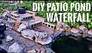How To Build Beautiful Cascading Waterfall on Patio - DIY Backyard Waterfall