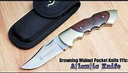 BROWNING WALNUT WOOD HANDLE LOCKBACK STAINLESS FOLDING CLIP PT BLADE KNIFE 111C