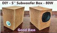 DIY - 5''inch Subwoofer Box | 80W Subwoofer | Smooth Bass| POWER GEN