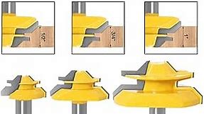 1/2" Router Bit 45 Degree Glue Joint Lock Miter, APlus Woodworking Cutter Tools Set, 3 Pcs
