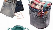 How to sew a handbag/organizer from old jeans simply - reuse ideas!