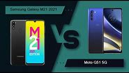 Samsung Galaxy M21 2021 Vs Moto G51 5G - Full Comparison [Full Specifications]