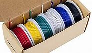 18 awg Solid Wire-18 Gauge Tinned Copper Wire, PVC (OD: 1.88 mm) -6 Different Colored 20 ft / 6 m Each,Jumper Wire- Hook up Wire Kit
