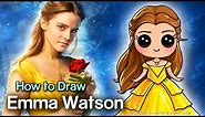 How to Draw Belle - Beauty and the Beast - Emma Watson