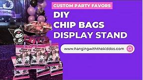 DIY Chip Bags Stand to Display Custom Party Favors| DIY DOLLAR TREE CHIP BAG STAND| TREAT STAND