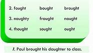 Advanced Phonics (aught / ought) - Word List and Sentences -