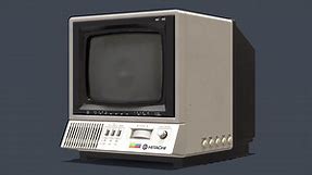 Retro 80s Hitachi CRT TV - 3D model by shrednector