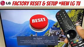 Factory Reset & Setup *New LG TV