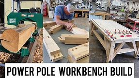Building a big workbench from an old power pole