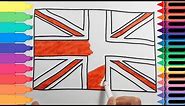 How to Draw the British Flag - Drawings for kids UK Flag - Art Colours for Kids | Tanimated Toys