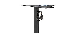 BONTEC 25.6 x 17.7 Inch Mobile Stand Up Desk, Podium, Rolling Standing Desk Up to 33LBS with Wheels and Stoppers, Laptop Standing Desk Height Adjustable, Black