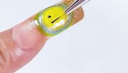 Glitter Smiley Face Nail Art, Step by Step Tutorial l Rosalind #shorts