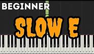 Rush E (slow) - SMB | Easy Beginner Piano Tutorial