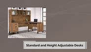 Bush Furniture Somerset 72W L Shaped Desk with Storage in Ash Gray