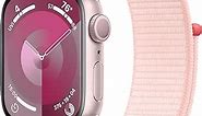 Apple Watch Series 9 [GPS 41mm] Smartwatch with Pink Aluminum Case with Pink Sport Loop. Fitness Tracker, Blood Oxygen & ECG Apps, Always-On Retina Display, Carbon Neutral