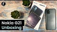 Unboxing the Nokia G21 smartphone