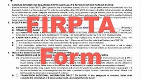 How to Complete a FIRPTA form - Seller's affidavit of non-foreign status