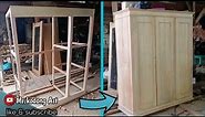 Membuat lemari dari triplek+kayu || lemari pakaian 3 pintu || lemari anak