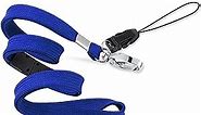 MIFFLIN Premium Flat Safety Lanyards with Oval Key Hook + USB Accessory Clip (Blue, 36 Inch, 2 Pack)