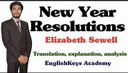 New Year Resolutions by Elizabeth Sewell (Explanation, Analysis)BA Part 1