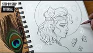 How To Draw Lord Krishna Detailed Step By Step Easy Tutorial For Beginners (Part 1) @AjArts03
