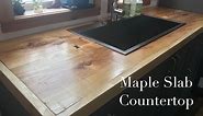 Making Kitchen Cabinets Part 6 - Bookmatched Maple Slab Countertop