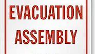 SmartSign 24 x 18 inch “Evacuation Assembly Area” Metal Sign, 80 mil Aluminum, 3M Laminated Engineer Grade Reflective Material, Red and White