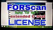 FORScan License update install get extended trial tutorial