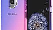 for Galaxy S9 Samsung S9 Case Clear Cute Gradient Colorful Slim Soft TPU Shockproof Bumper Anti-Scratch Protective Phone Cover for Samsung Galaxy S9 (Blue/Pink)