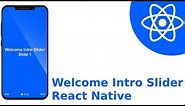 React Native - Onboarding Welcome Screen